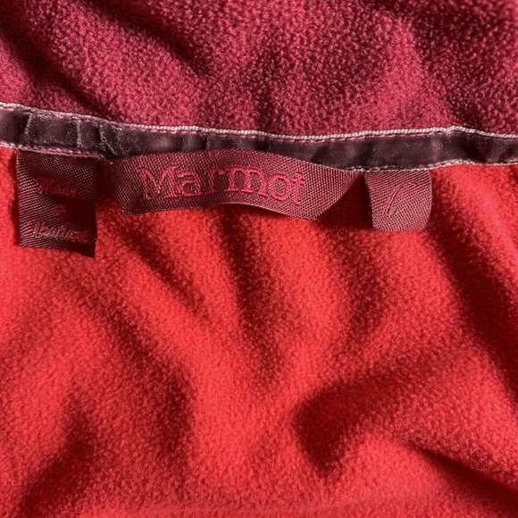 Marmot Womens Red Fleece Jacket Light Weight Zip Front Coat Size Large - Picture 3 of 6